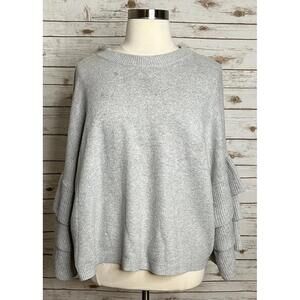Who What Wear classic lt grey tiered ruffled long sleeve knit sweater Size 3X
